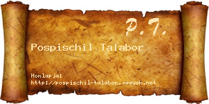 Pospischil Talabor névjegykártya